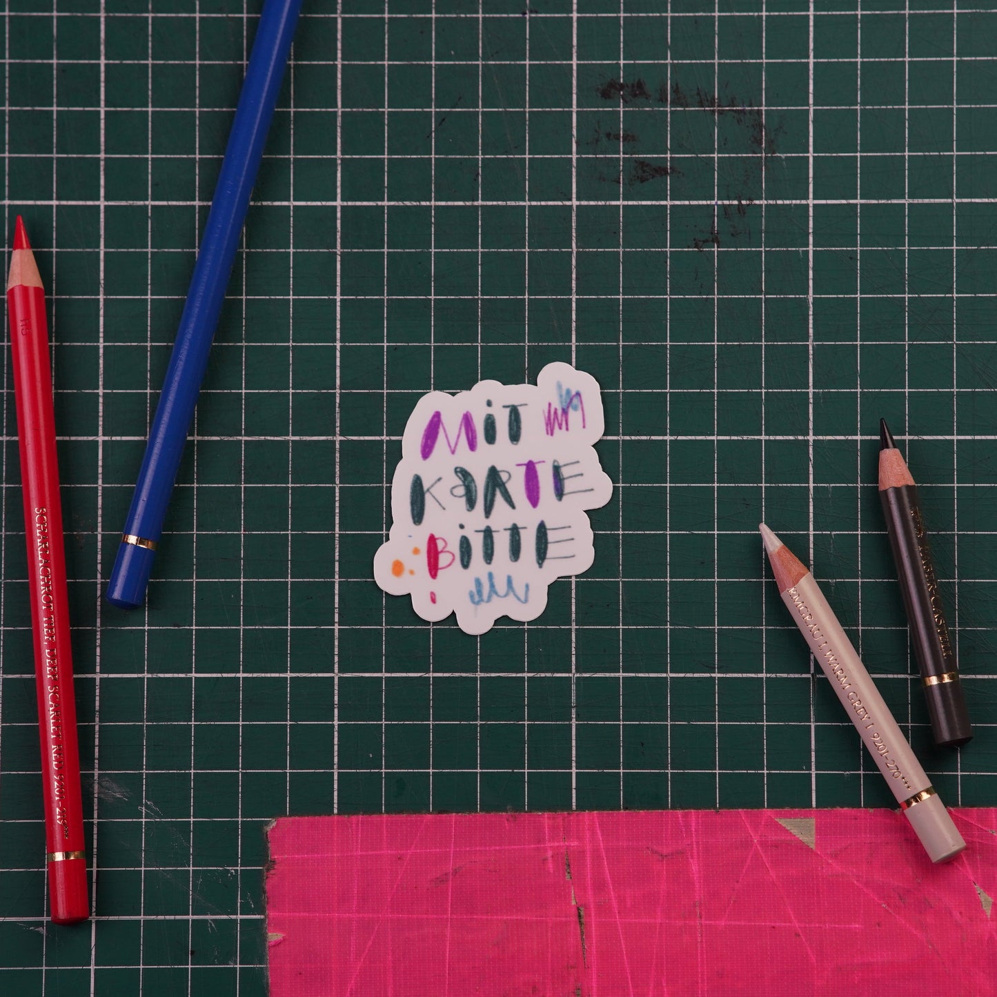 Mit Karte Bitte Sticker