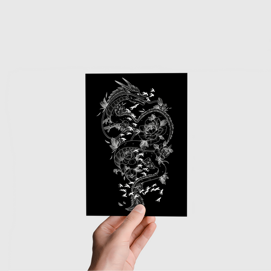 Pfingstrosen Drachen Print