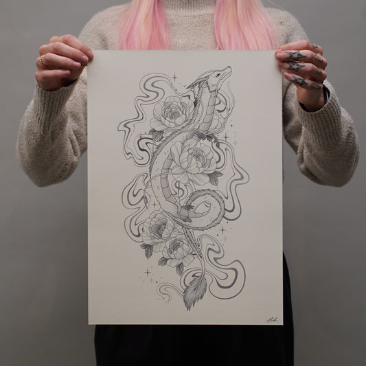 🌙 Dreamy Dragon Print