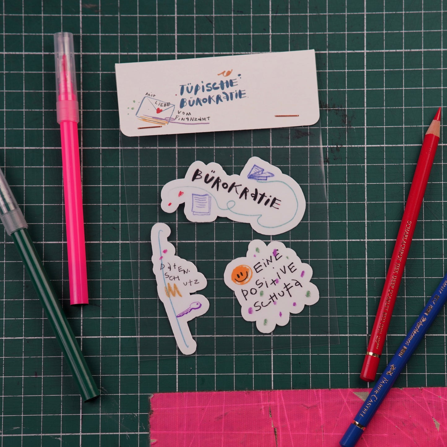 Typische Bürokratie Sticker Set